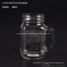 Style de style 450ml Clear with Handle Glass Mason Jars for Sale